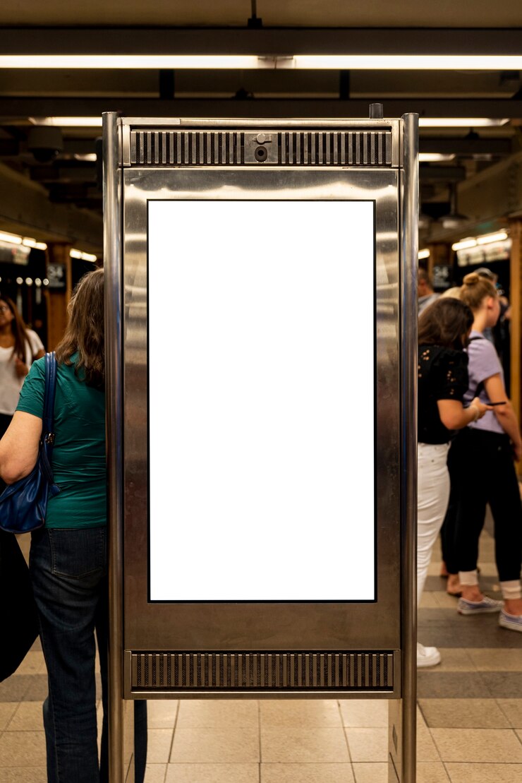 Foto grátis outdoor de mock-up em uma estação de metrô