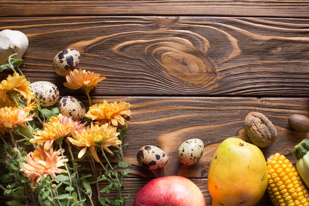 Outono vegetais com espaço no topo