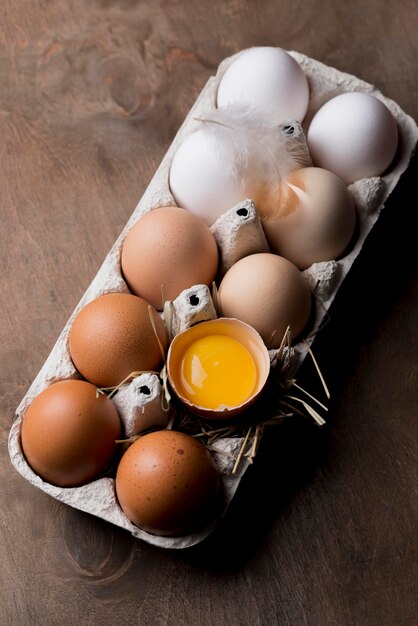 Ovos de galinha fresca de close-up