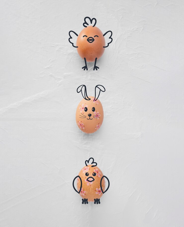 Foto grátis ovos de páscoa no fundo branco
