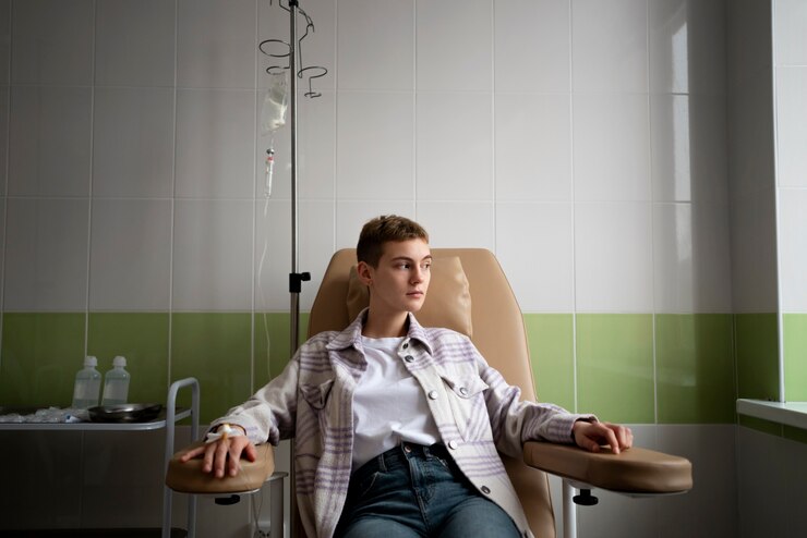 Foto grátis paciente recebendo tratamento de quimioterapia