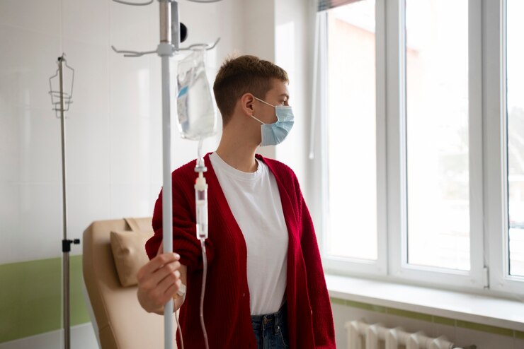 Foto grátis paciente recebendo tratamento de quimioterapia