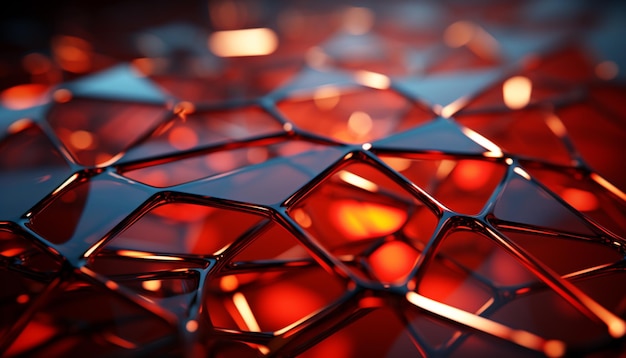 Padrão abstrato de esferas brilhantes refletidas em vidro úmido gerado por inteligência artificial