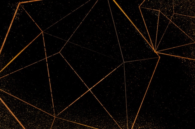 Foto grátis padrão de icosaedro de cobre em preto