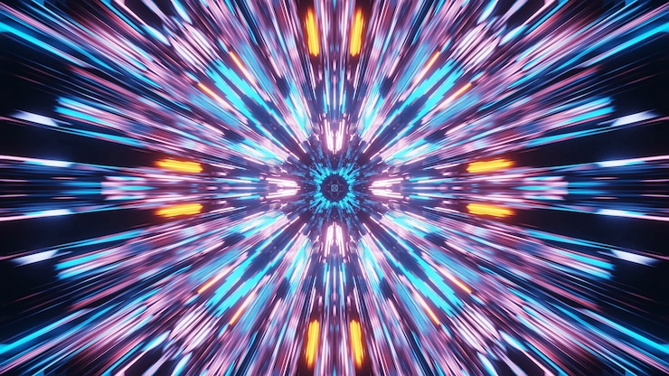 Foto grátis padrão de mandala abstrato bonito e vívido para o fundo com as cores azul, laranja e rosa