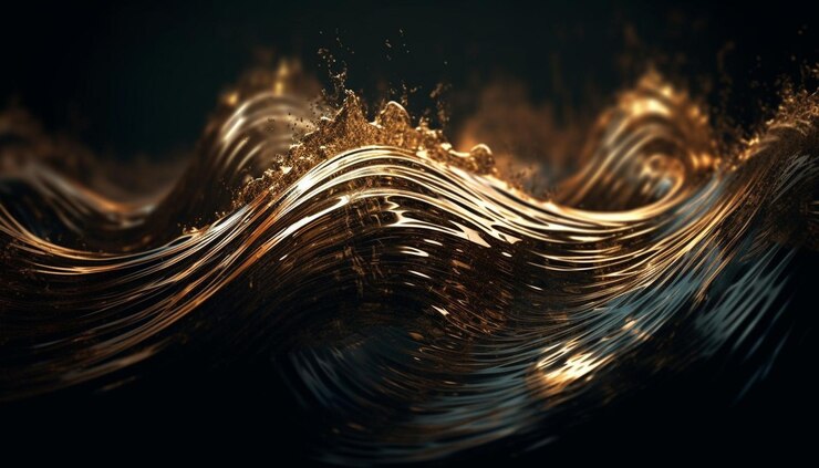 Foto grátis padrão de onda abstrato brilhante em design futurista gerado por ia