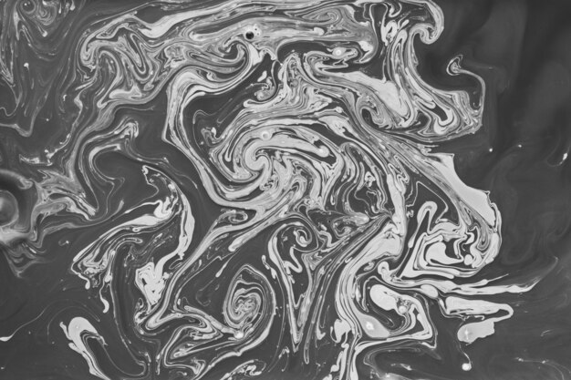 Padrão de tinta líquida abstrato branco e preto