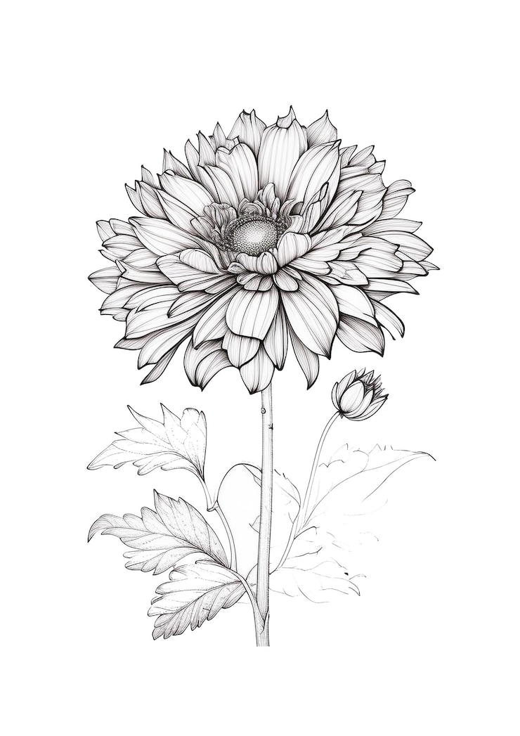 Foto grátis página para colorir de flores simples desenhadas à mão