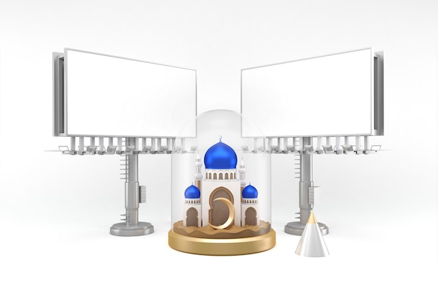 Foto grátis painel frontal do ramadã em fundo branco