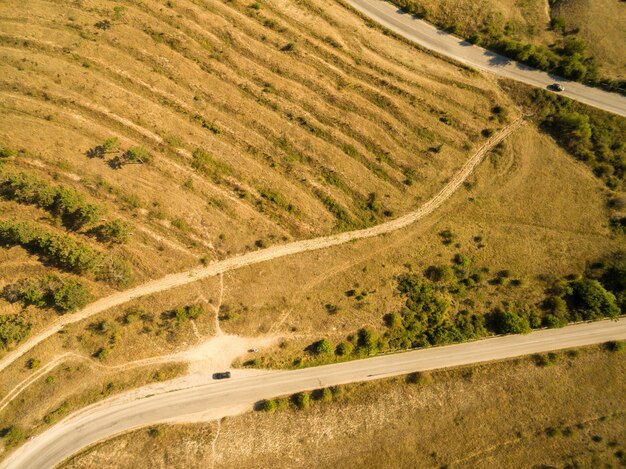 Paisagem aérea na Criméia