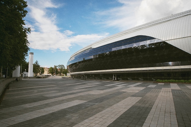 Paisagem analógica da cidade com edifícios