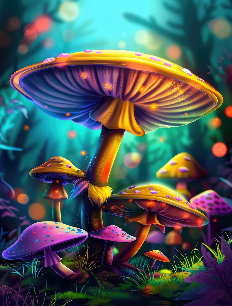 Foto grátis paisagem de cogumelos de fantasia