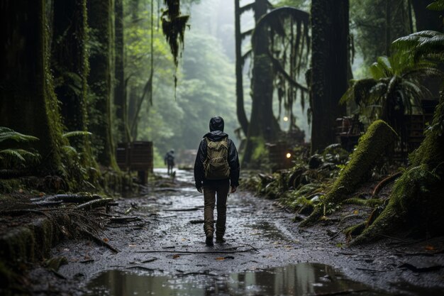 Paisagem de danos extremos do tufão