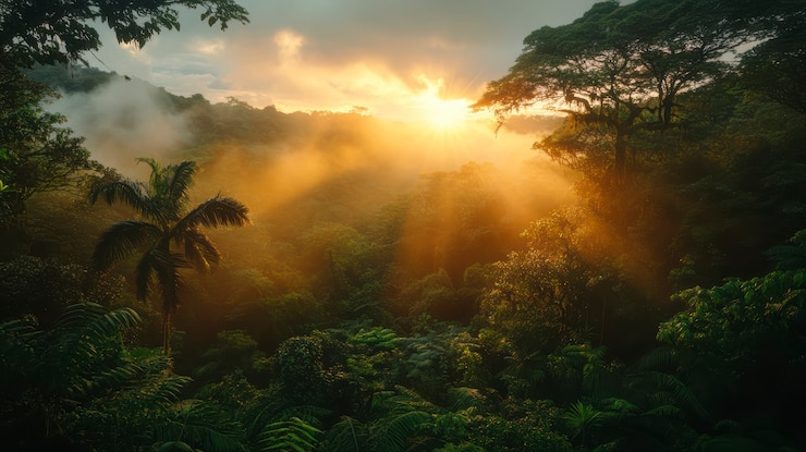 Foto grátis paisagem de floresta nublada