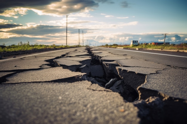 Paisagem de terremoto extremo