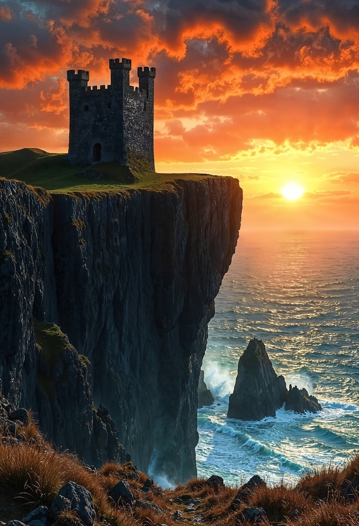 Foto grátis paisagem deslumbrante do castelo