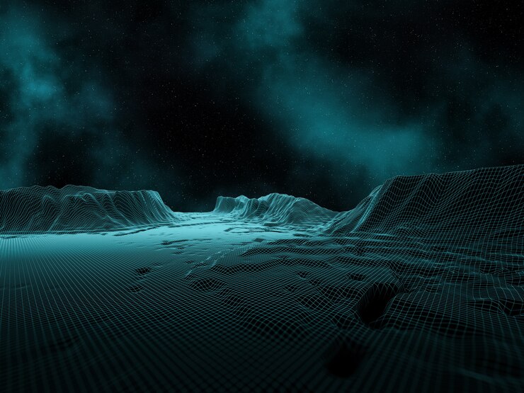 Foto grátis paisagem digital 3d com céu e nebulosa do espaço