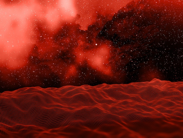 Foto grátis paisagem digital 3d contra um fundo do céu do espaço