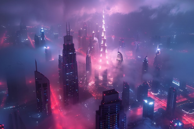 Foto grátis paisagem futurista de dubai