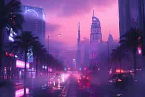 Foto grátis paisagem futurista de dubai