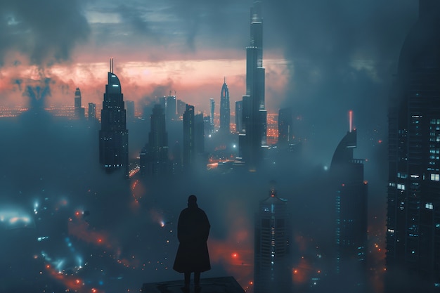 Foto grátis paisagem futurista de dubai