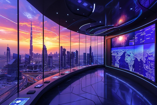 Paisagem futurista de Dubai