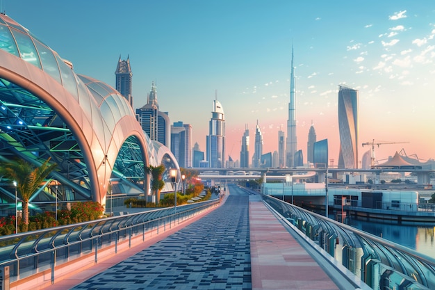 Paisagem futurista de Dubai