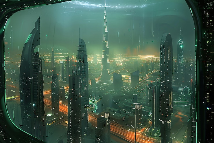 Foto grátis paisagem futurista de dubai