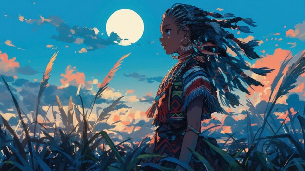 Paisagem lunar de anime