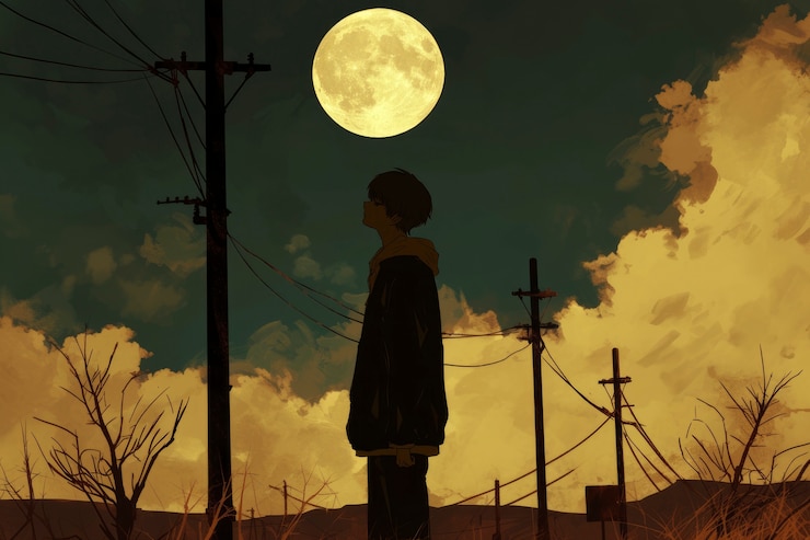 Foto grátis paisagem lunar de anime