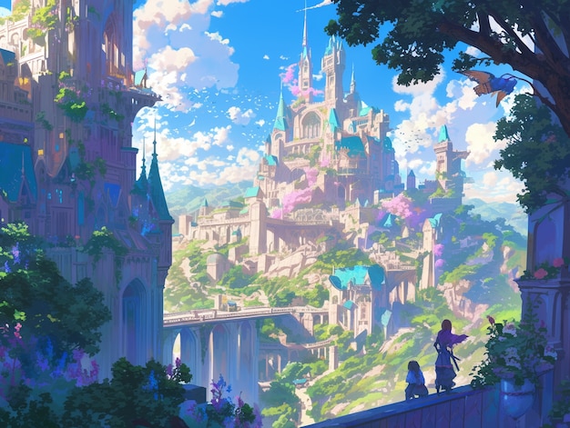 Foto grátis paisagem mágica de fantasia