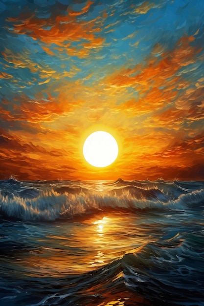 Paisagem marinha com estilo de arte digital