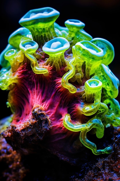 Paisagem marinha com natureza bioluminescente