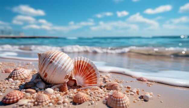 Paisagem marítima tranquila, costas arenosas, clima tropical, natureza, férias de verão, geradas pela inteligência artificial