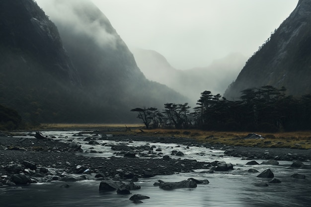 Foto grátis paisagem montanhosa da natureza com rio