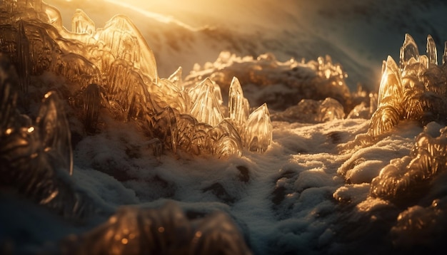 Foto grátis paisagem montanhosa tranquila congelada no inverno gerada por ia