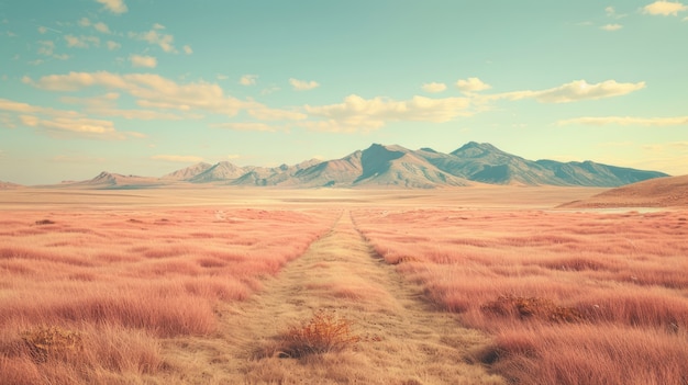 Paisagem natural com estética de sonho e tons de cor do ano