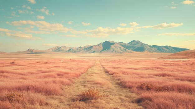 Paisagem natural com estética de sonho e tons de cor do ano