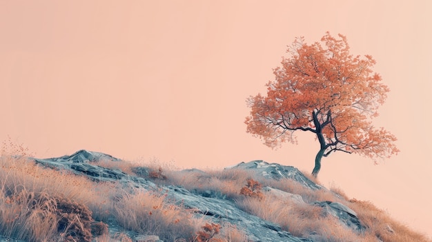 Foto grátis paisagem natural com estética de sonho e tons de cor do ano