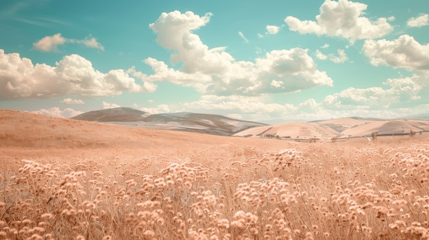 Foto grátis paisagem natural com estética de sonho e tons de cor do ano