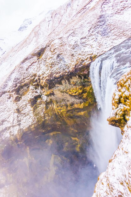 Paisagem natural da beleza do inverno islandês