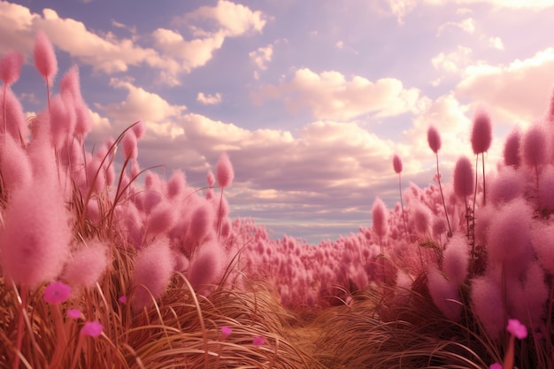 Foto grátis paisagem natural rosa com vegetação