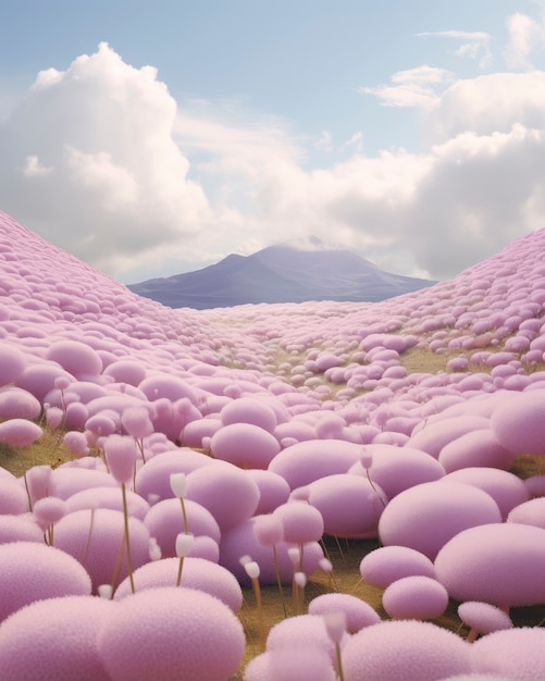 Foto grátis paisagem natural rosa com vegetação