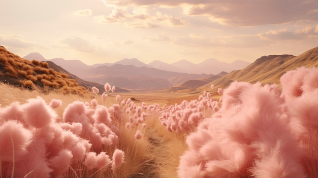 Foto grátis paisagem natural rosa com vegetação