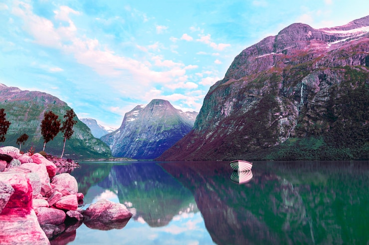 Foto grátis paisagem retro colorida de vaporwave