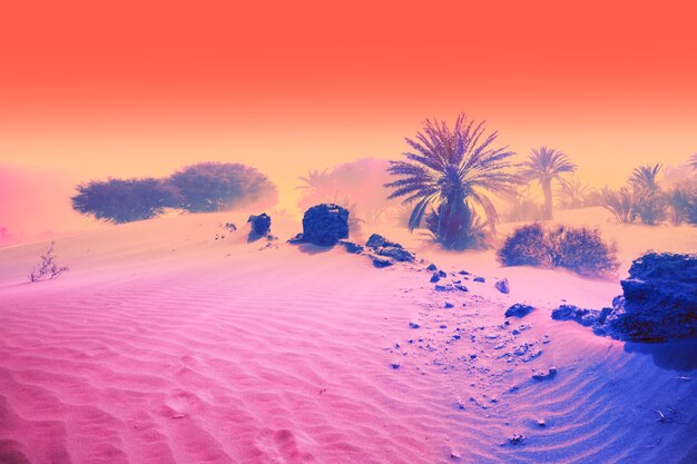 Paisagem retro colorida de vaporwave