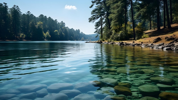 Foto grátis paisagem rochosa do lago de águas profundas