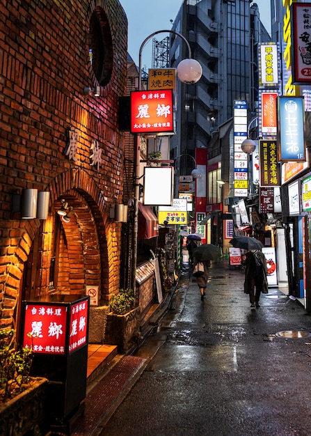 Foto grátis paisagem urbana de rua no japão