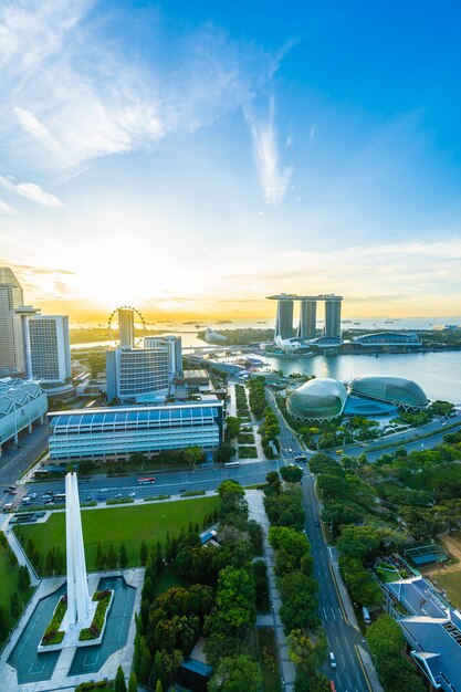 Paisagem urbana no horizonte da cidade de Singapura