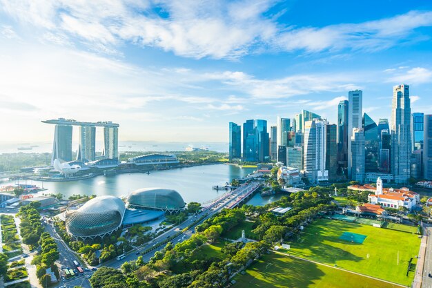 Paisagem urbana no horizonte da cidade de Singapura